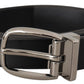 Dolce & Gabbana Black Classic Calf Leather Metal Logo Belt