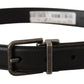 Dolce & Gabbana Black Calf Leather Logo Metal Buckle Belt