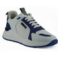 Versace Blue White Calf Leather Sneakers