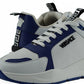 Versace Blue White Calf Leather Sneakers