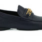 Versace Navy Blue Calf Leather Loafers