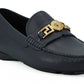 Versace Navy Blue Calf Leather Loafers