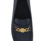 Versace Navy Blue Calf Leather Loafers