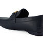 Versace Navy Blue Calf Leather Loafers Shoes