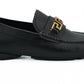 Versace Black Calf Leather Loafers Shoes