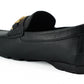 Versace Black Calf Leather Loafers Shoes