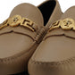 Versace Beige Calf Leather Loafers Shoes