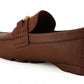 Versace Natural Brown Calf Leather Loafers Shoes