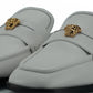 Versace White Calf Leather Slides Flat Shoes