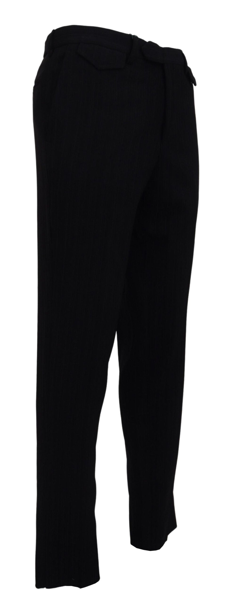 BENCIVENGA Black Cotton Straight Fit Men Formal Pants