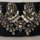 Dolce & Gabbana Black Silk Brass Crystal Embellished Waist Belt