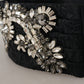 Dolce & Gabbana Black Silk Brass Crystal Embellished Waist Belt