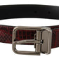 Dolce & Gabbana Red Exotic Leather Metal Logo Buckle Belt