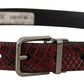 Dolce & Gabbana Red Exotic Leather Metal Logo Buckle Belt