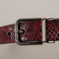 Dolce & Gabbana Red Exotic Leather Metal Logo Buckle Belt