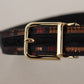 Dolce & Gabbana Multicolor Leather Jacquard Gold Metal Buckle Belt