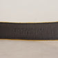 Dolce & Gabbana Mustard Velvet Gold Logo Engraved Metal Buckle Belt