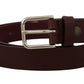 Dolce & Gabbana Maroon Calf Leather Silver Tone Metal Buckle Belt