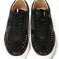 Christian Louboutin Version Black Happy Rui Spikes Flat Suede Sneakers