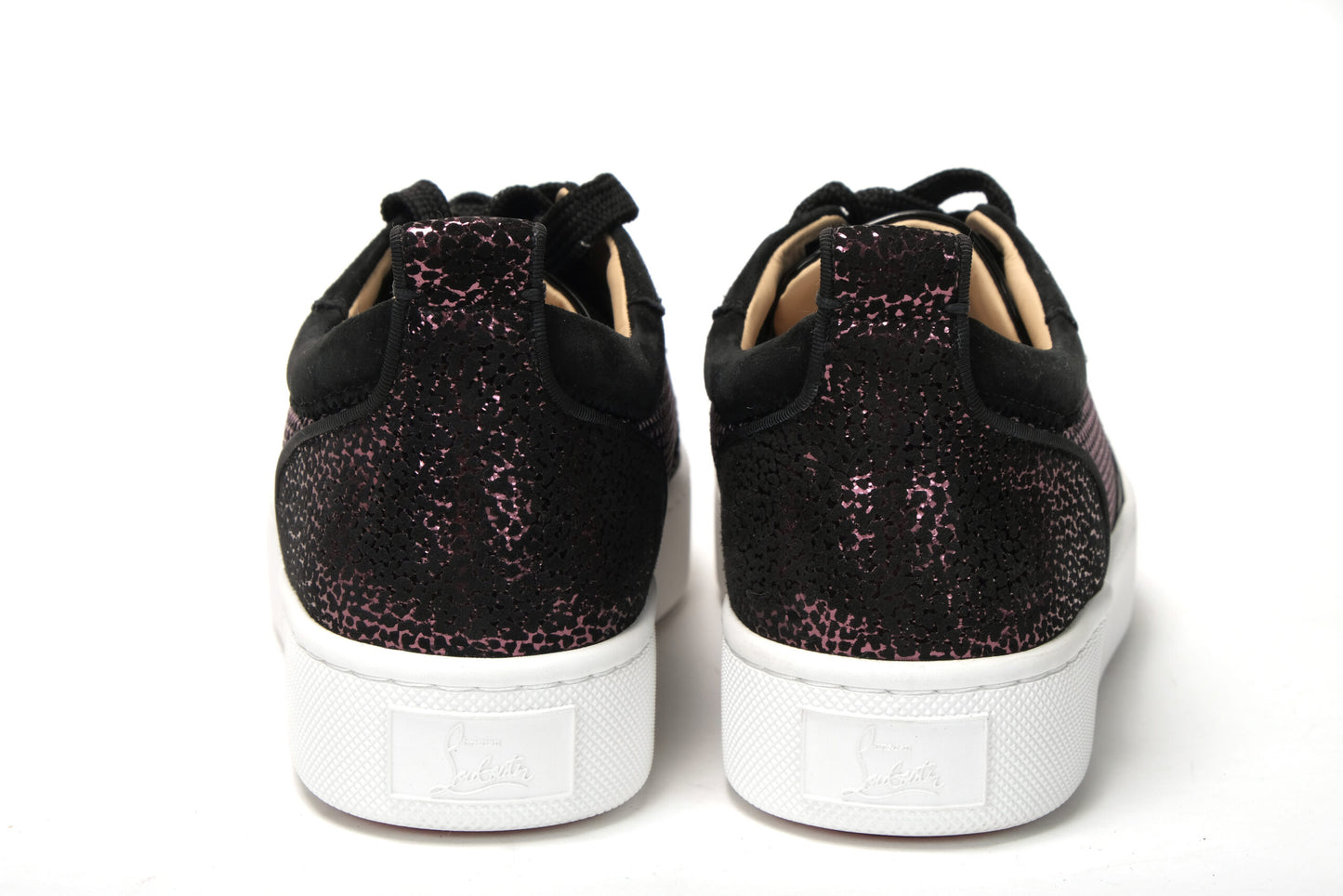 Christian Louboutin Version Black Happy Rui Spikes Flat Suede Sneakers