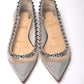 Christian Louboutin Silver Spike Point Toe Flats