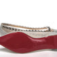 Christian Louboutin Silver Spike Point Toe Flats