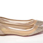 Christian Louboutin Nude Silver Swarovski Crystals Point Toe Flats