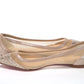 Christian Louboutin Nude Silver Swarovski Crystals Point Toe Flats