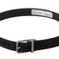 Dolce & Gabbana Black Canvas Leather Silver Tone Metal Buckle Belt