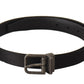 Dolce & Gabbana Black Calfskin Leather Vintage Metal Buckle Belt