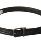 Dolce & Gabbana Black Calfskin Leather Vintage Metal Buckle Belt