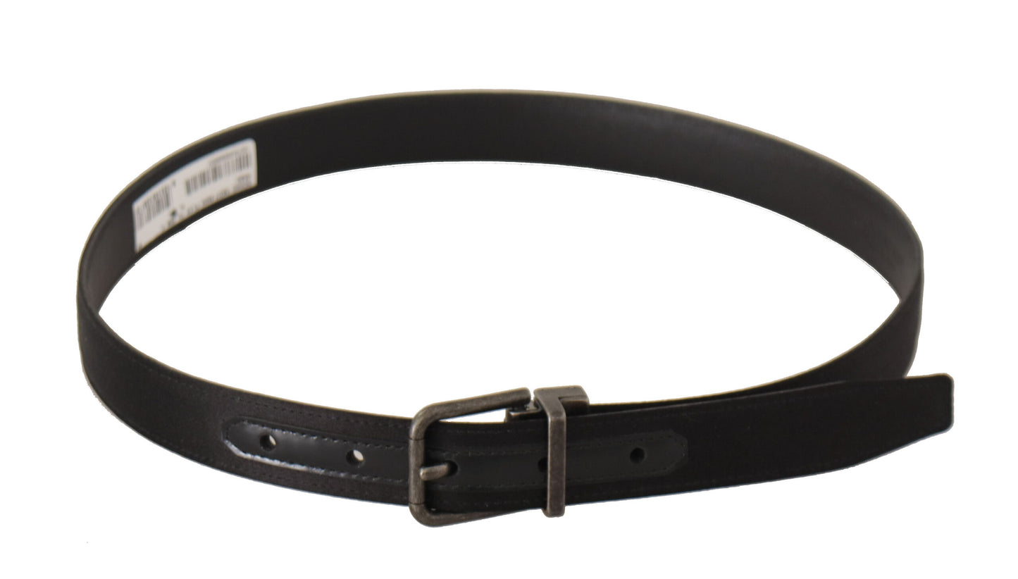 Dolce & Gabbana Black Calfskin Leather Vintage Metal Buckle Belt