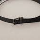 Dolce & Gabbana Black Calfskin Leather Vintage Metal Buckle Belt