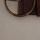 Dolce & Gabbana Dark Brown Wide Waist Leather Metal Round Buckle Belt