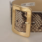 Dolce & Gabbana Brown Exotic Wide Waist Leather Gold Metal Buckle Belt