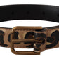 Dolce & Gabbana Brown Leopard Print Vintage Metal Waist Buckle Belt