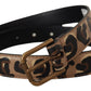 Dolce & Gabbana Brown Leopard Print Vintage Metal Waist Buckle Belt