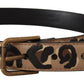 Dolce & Gabbana Brown Leopard Print Vintage Metal Waist Buckle Belt