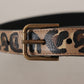 Dolce & Gabbana Brown Leopard Print Vintage Metal Waist Buckle Belt