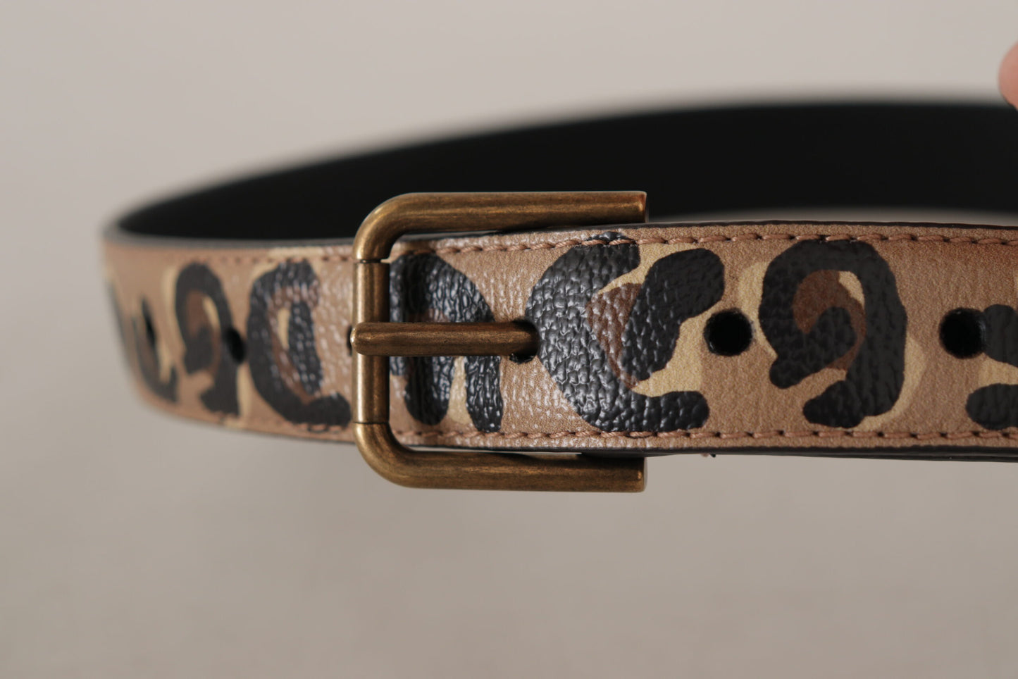 Dolce & Gabbana Brown Leopard Print Vintage Metal Waist Buckle Belt