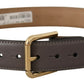 Dolce & Gabbana Gray Calfskin Leather Gold Metal Logo Buckle Belt