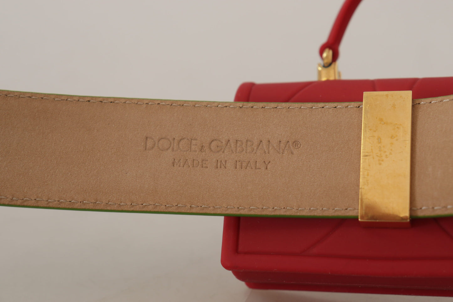 Dolce & Gabbana Green Leather Devotion Heart Micro Bag Headphones Belt