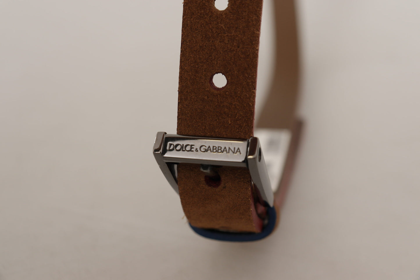 Dolce & Gabbana Brown Logo Engraved Metal Waist Buckle Belt