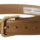 Dolce & Gabbana Bronze Leather Gold Logo Engraved Waist Buckle Belt