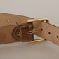 Dolce & Gabbana Bronze Leather Gold Logo Engraved Waist Buckle Belt