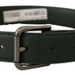 Dolce & Gabbana Army Green Leather Logo Metal Waist Buckle Belt