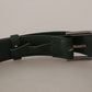 Dolce & Gabbana Army Green Leather Logo Metal Waist Buckle Belt