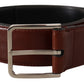 Dolce & Gabbana Bordeaux Calf Patent Leather Logo Waist Buckle Belt