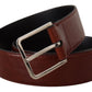 Dolce & Gabbana Bordeaux Calf Patent Leather Logo Waist Buckle Belt