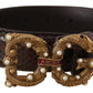 Dolce & Gabbana Brown Amore Animal Print Exotic Leather Logo Buckle Belt